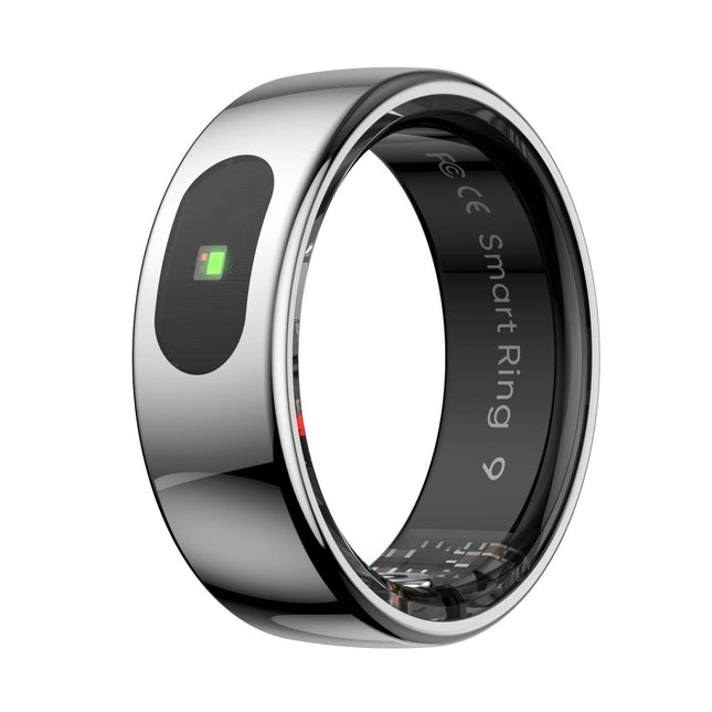 Smart Ring Size 7 Heart Rate Blood Oxygen Sleep Sports - Silver