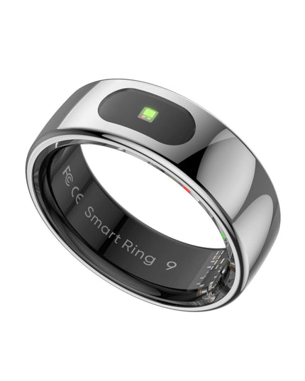 Smart Ring Size 7 Heart Rate Blood Oxygen Sleep Sports - Silver