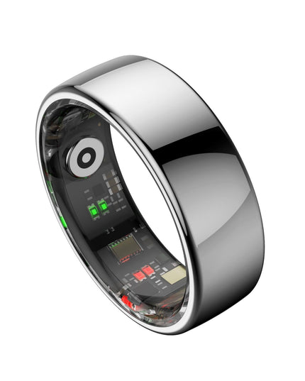 Smart Ring Size 7 Heart Rate Blood Oxygen Sleep Sports - Silver