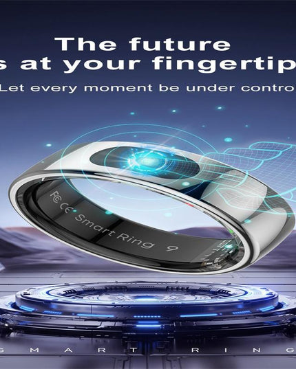Smart Ring Size 7 Heart Rate Blood Oxygen Sleep Sports - Silver