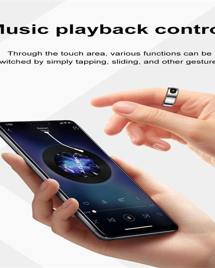 Smart Ring Size 7 Heart Rate Blood Oxygen Sleep Sports - Silver