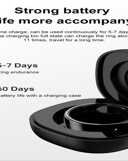 Smart Ring Size 7 Heart Rate Blood Oxygen Sleep Sports - Silver