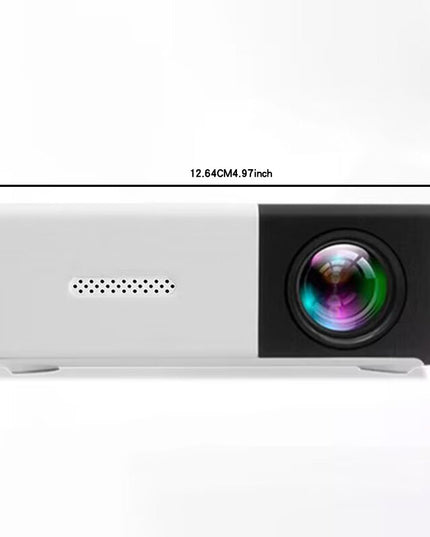 Mini Home Portable Cinema Projector - LED Compact Entertainment Projector for Movies & Gaming (White+black)