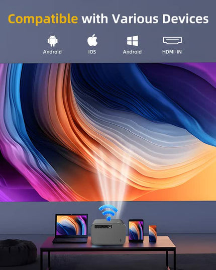 P20 1080P Smart Projector with 4K Decoding, Wi-Fi 6, Bluetooth 5.2, and Android 13.0(211.2*184.72*136.5mm)
