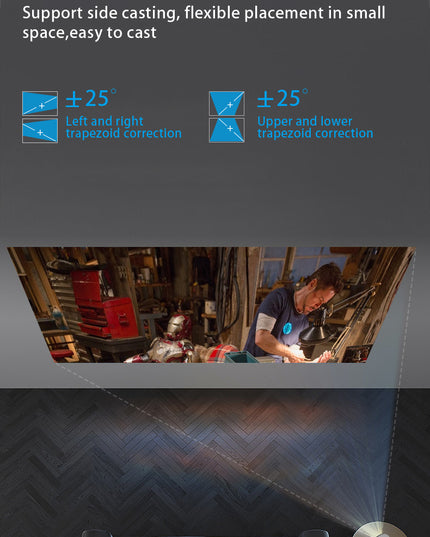 Mini Portable HD Projector with Giant Screen Display and Gamut Compensation - Home Cinema