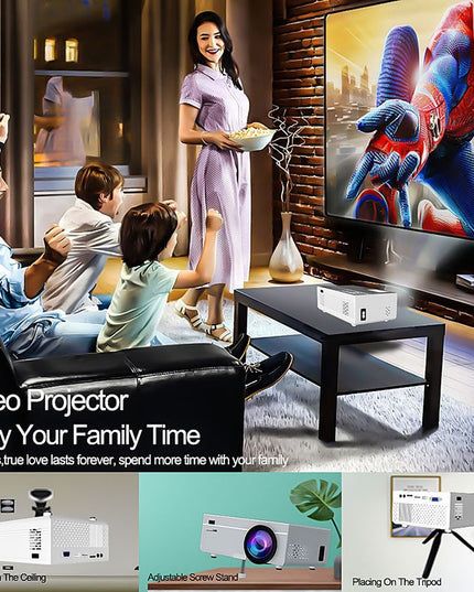 Portable Mini Projector with Multi-Interface Connectivity for Home Theater and Business Use with Wi-Fi Connectivity