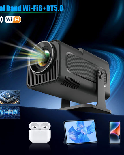 HY320 Android AOSP 4K Full HD Video Projector with Wi-Fi 6 & Auto Keystone Correction
