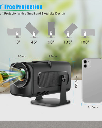 HY320 Android AOSP 4K Full HD Video Projector with Wi-Fi 6 & Auto Keystone Correction