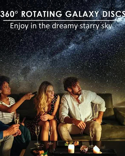 High-Definition Focusable Starry Galaxy Projector Lamp - Creative Bedroom Mood Light with 13 Film Slides (Black)