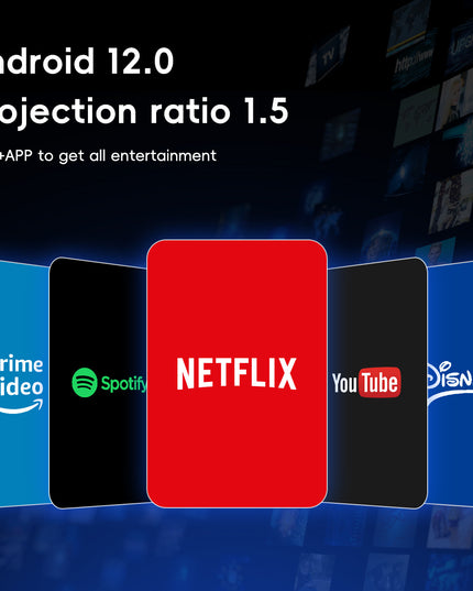 V100 Auto-Focus 4K Mini Projector (950S)with Android WiFi for Home Theater 197*91*101MM(2+8G)