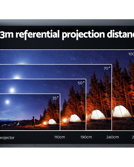 Devanti Portable Mini Video Projector 1080P Wifi Home Theater HDMI Carry Bag