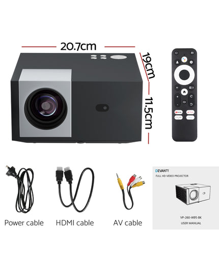 Devanti Video Project 4K 1080P Official Google TV 5G Wifi Home Cinema