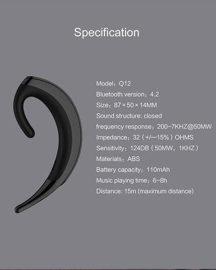 Wireless Bluetooth Earphone - Business Style Ear-Hanging-1915197686865334276